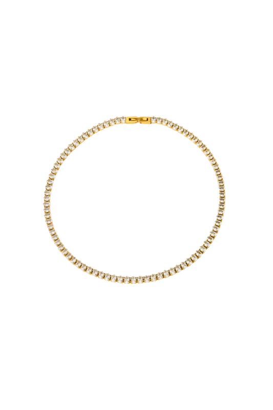 Модерна тенис гривна с овални цирконии.