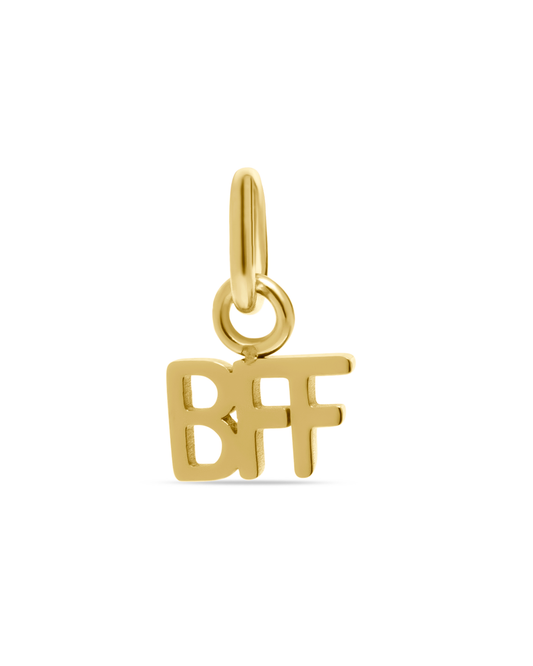 Висулка BFF от медицинска стомана с 18к златно покритие, символ на приятелството.