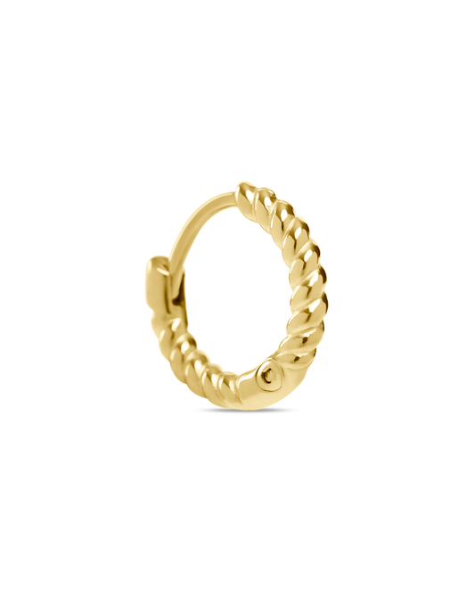 Обеци Celeste Rope от медицинска стомана с 18K златно покритие, елегантен дизайн. Персонализират се с висулки Solea.