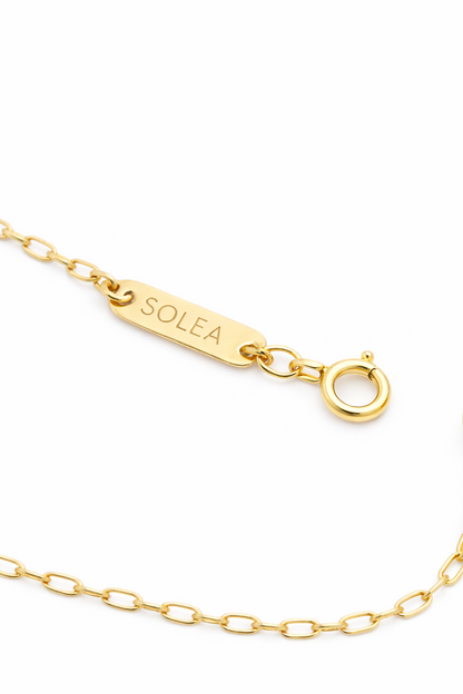 Регулируема, брандирана верижка Tamara - от медицинска стомана с 18к златно покритие.