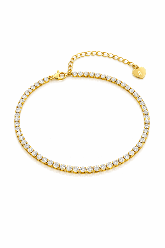 Нежна тенис гривна от висококачествени цирконии.